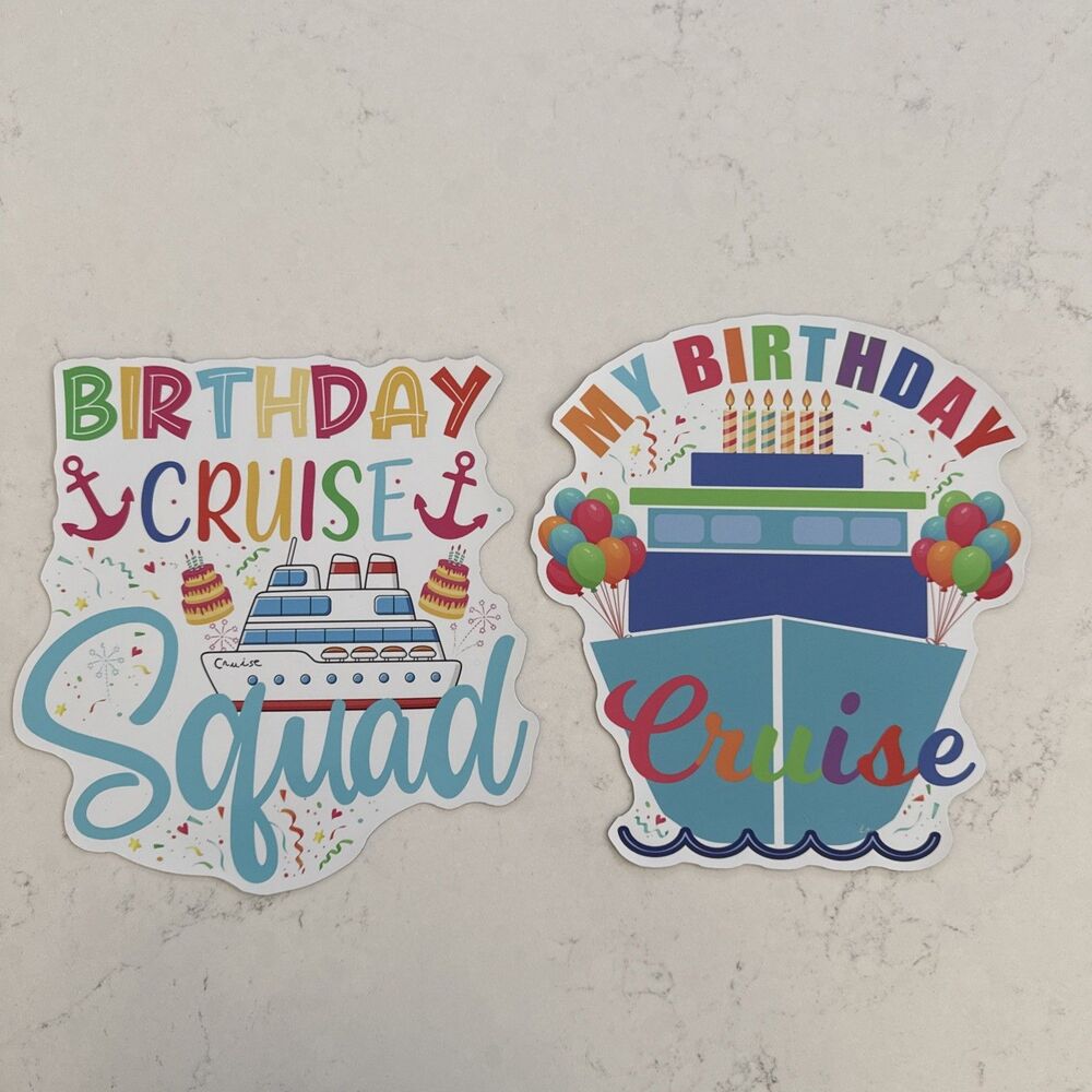 Magnetic Cruise Ship Door Happy Birthday Squad Decor Magnets Multi Color - 2